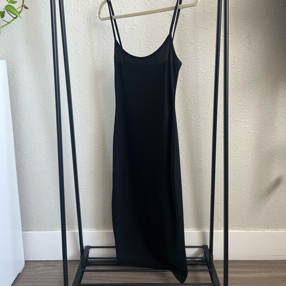 Nasty Gal Black midi dress